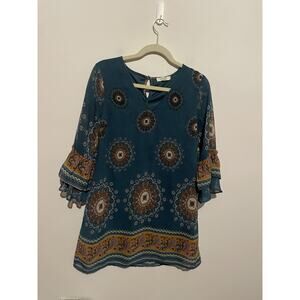 UMGEE‎ Size Small Boho Dress 3/4 Sleeves